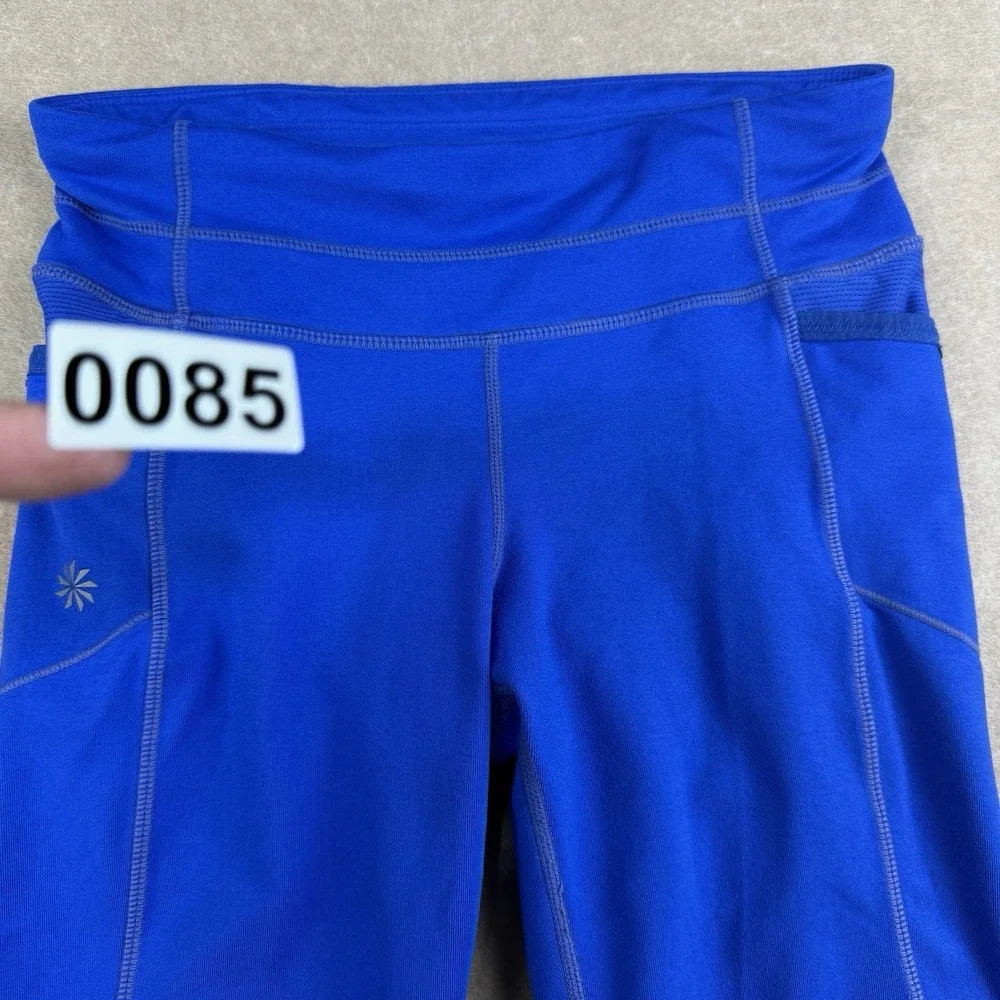 Athleta Leggings Womens Size XS Blue‎ Capri  Activewear Reflective Zip Pocket